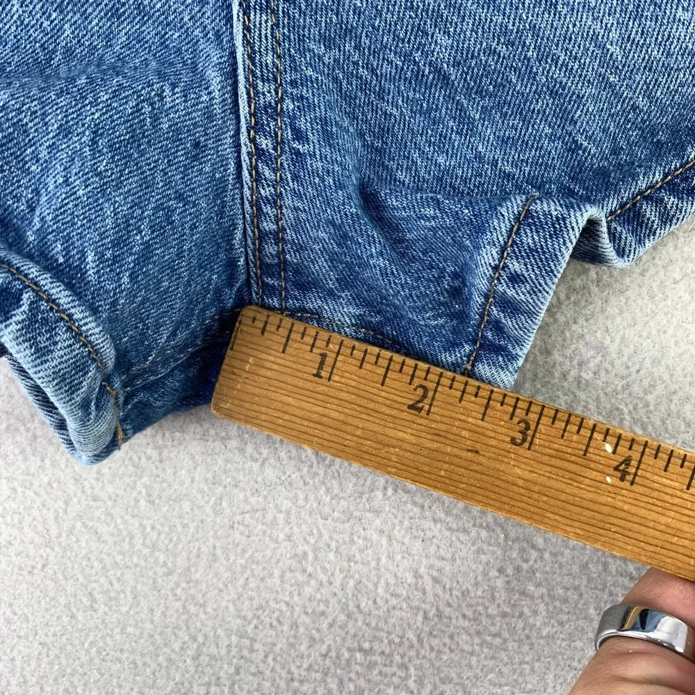 ASOS Design Denim Shorts Women 10 Blue High Rise Mom Fit Stretch